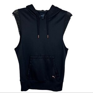 Puma DryCELL Black Sleeveless Hoodie Woman's Size 6